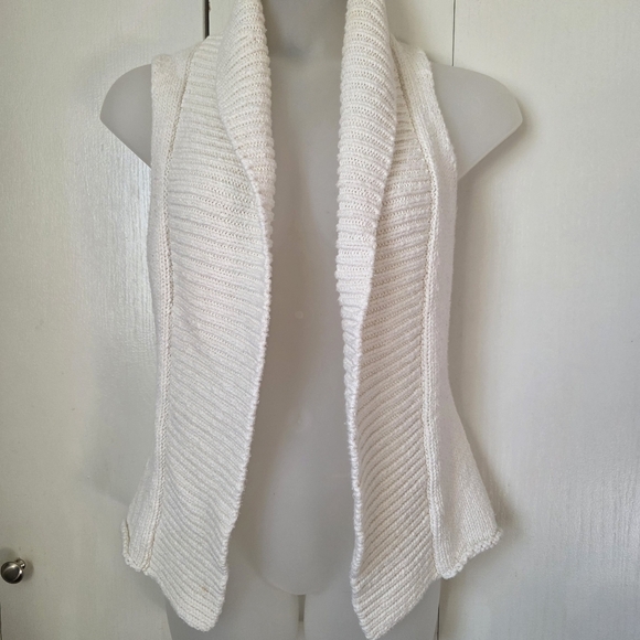 Tommy Bahama Sweaters - Tommy Bahama Womens XS Chunky Sweater Vest Ivory Coastal Grandma Boho Resort